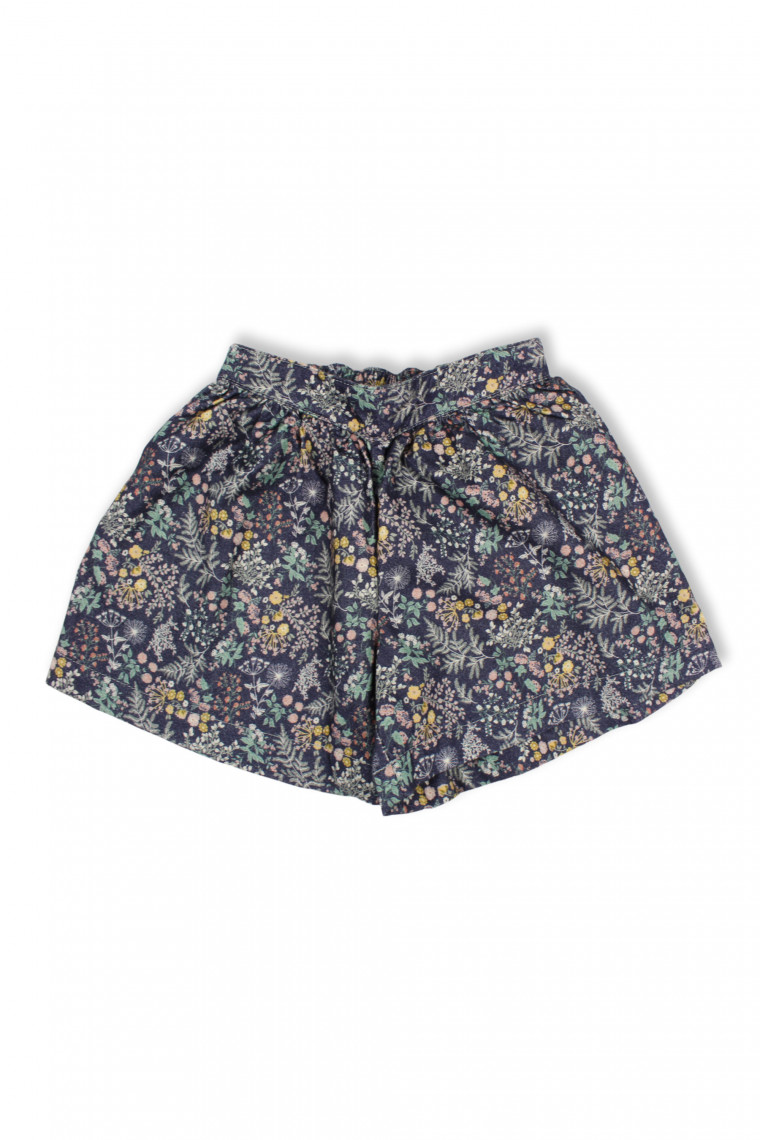 Jupe culotte pour fille en flanelle fleurie