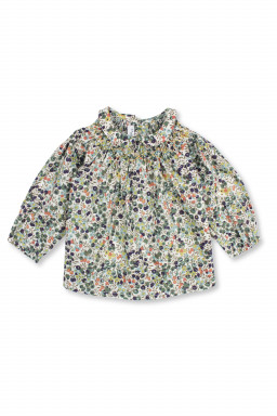 blouse avec smocks en Liberty pour bébé