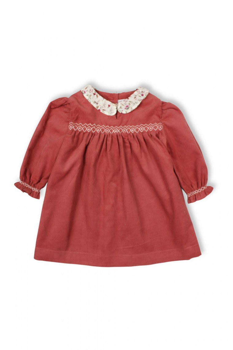 robe bébé en velour et Liberty