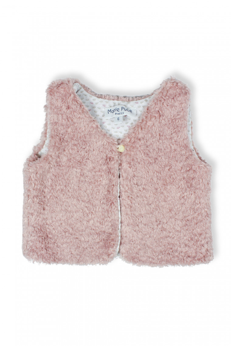 Galate fake fur sleeveless vest