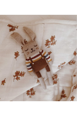 Doudou lapin pull arc en ciel