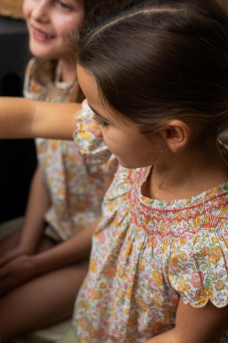 Smocked blouse in Liberty Paloma