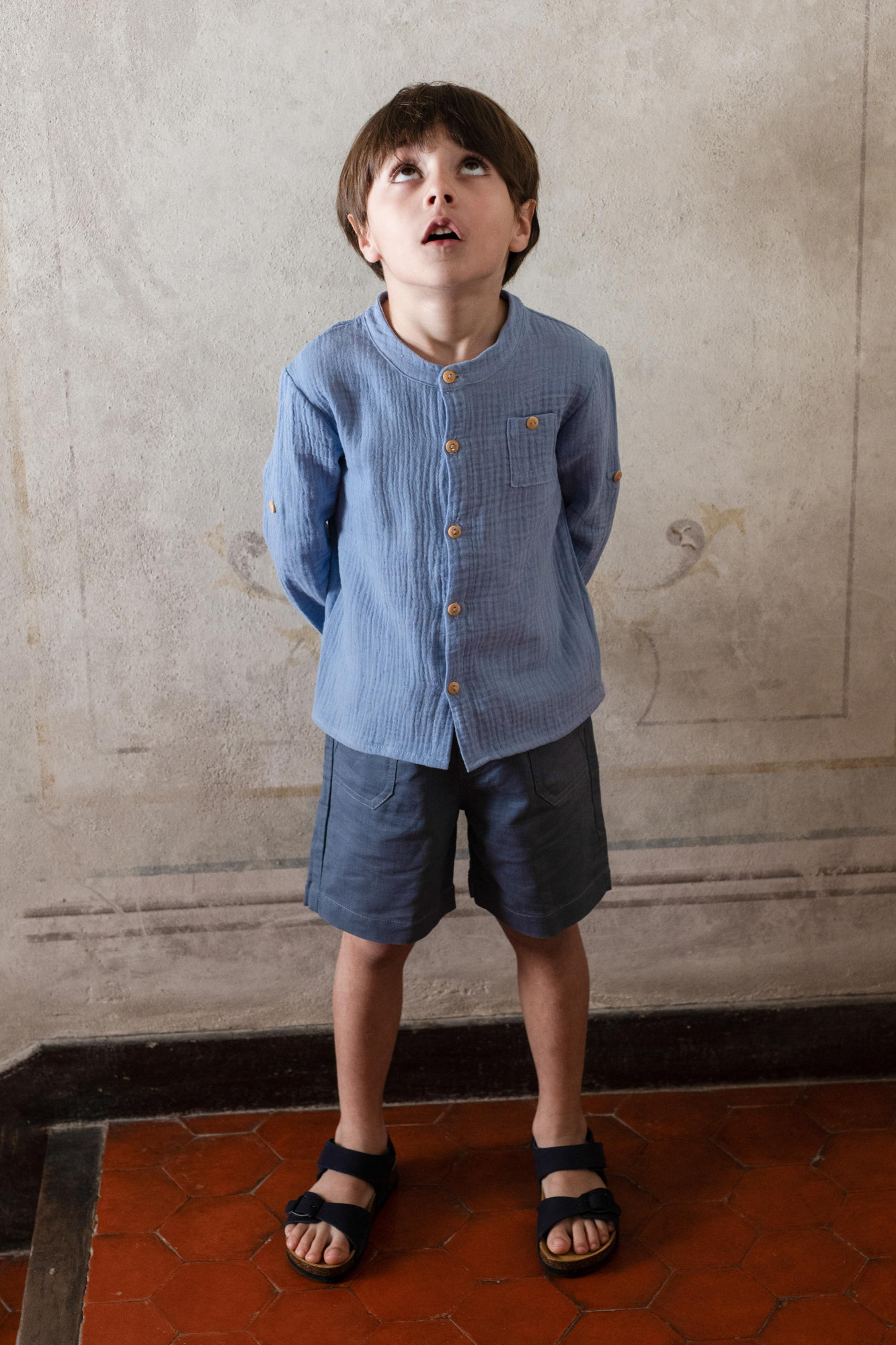 Short Garçon En Velours Côtelé - Taille Élastique, Poches - Coupe Classique - Pour Été, Sport, Plage