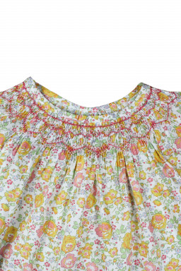 Smocked blouse in Liberty Paloma