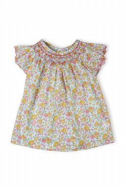 Smocked blouse in Liberty Paloma