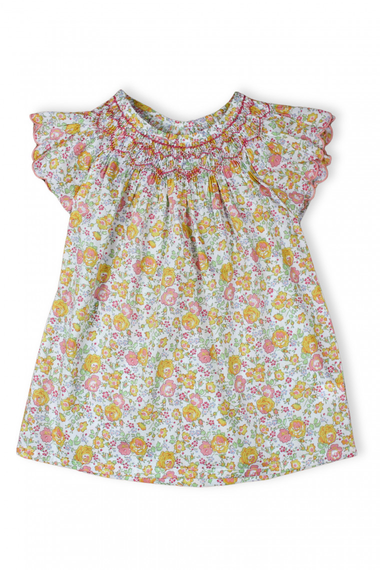 Smocked blouse in Liberty Paloma