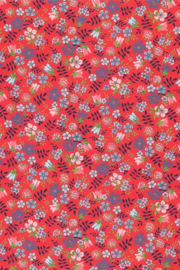 Tissu Liberty au mètre Edenham rouge