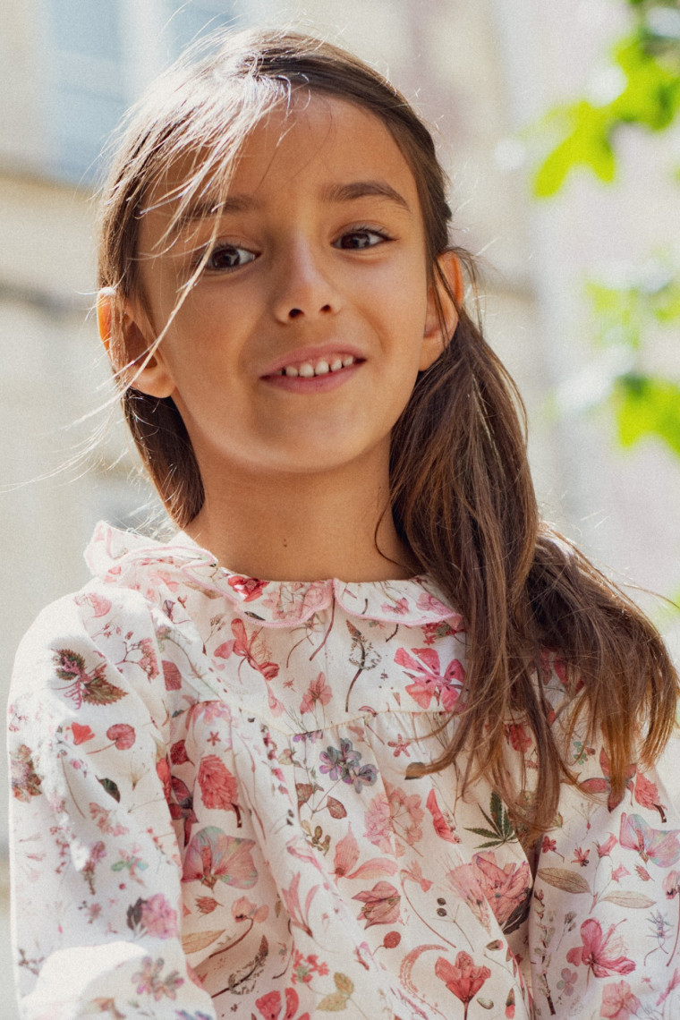 Blouse fille en Liberty Rosie
