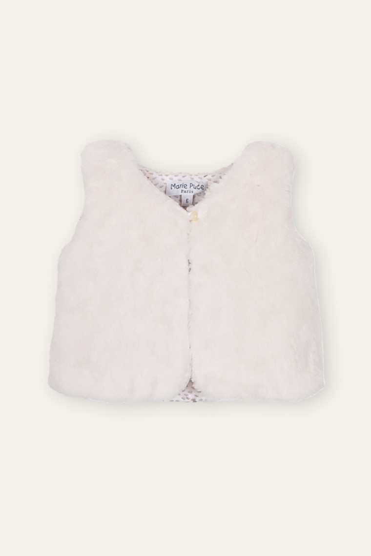 Gilet en fausse fourrure animation licorne pour fille