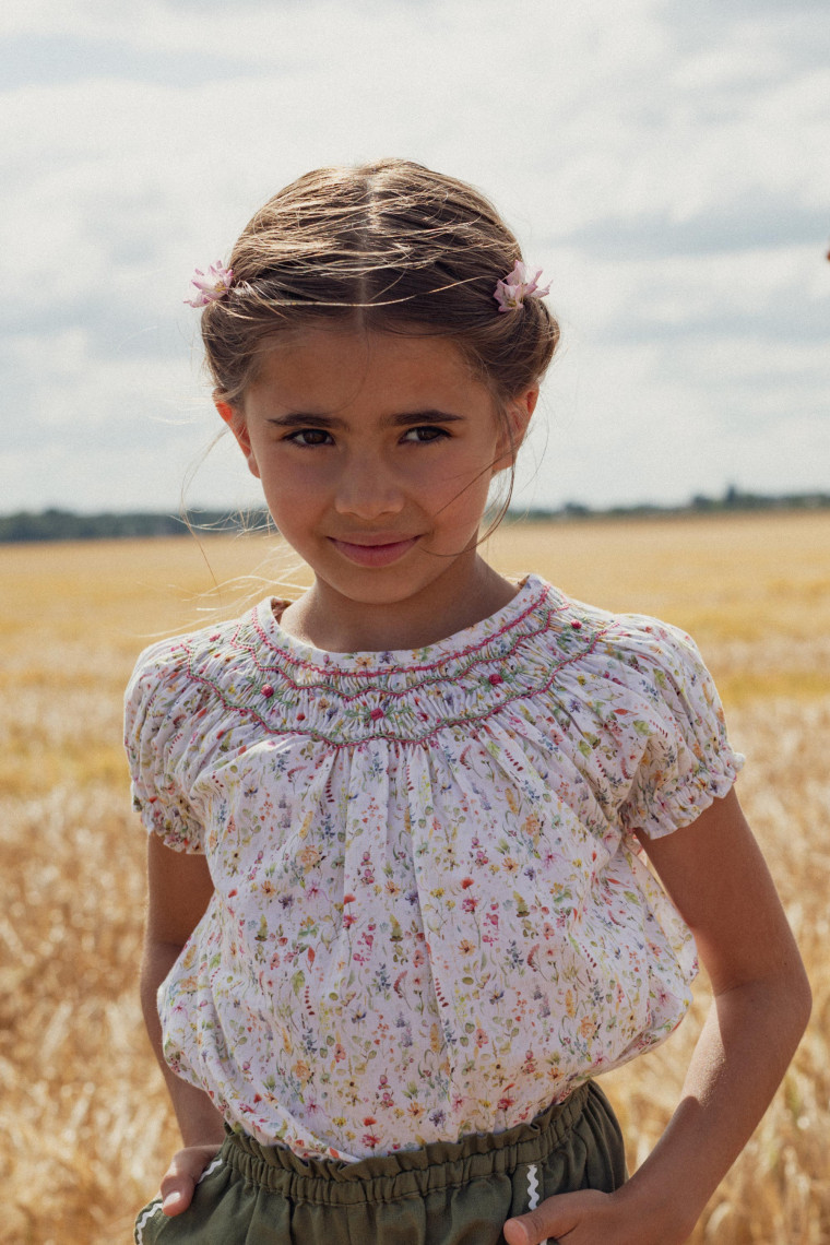 Girl's hand-smocked blouse Meryl