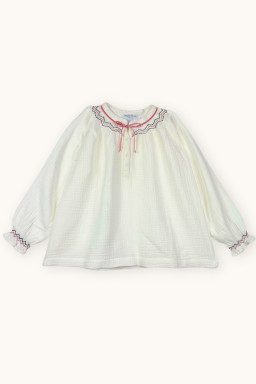 Blouse Aria smockée en double gaze bio