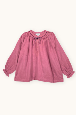 Blouse Aria smockée en double gaze bio