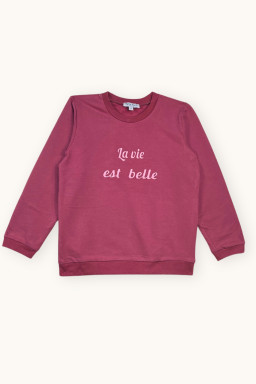Sweat La vie est belle brodé