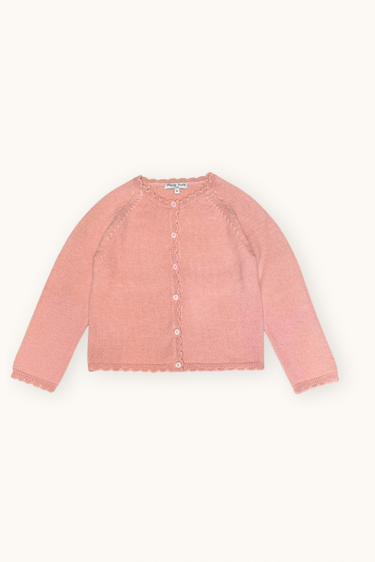 Cardigan Luna festonne en laine merinos