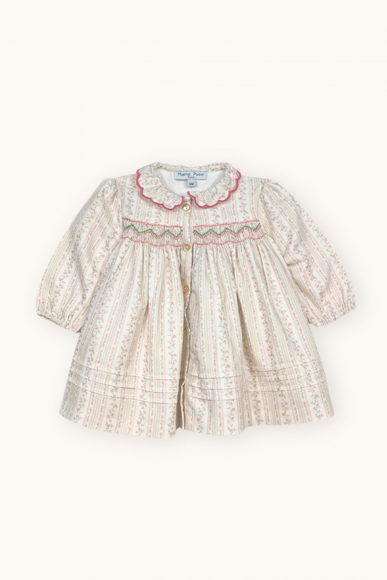 Robe bébé Amanda smockée en twill bio