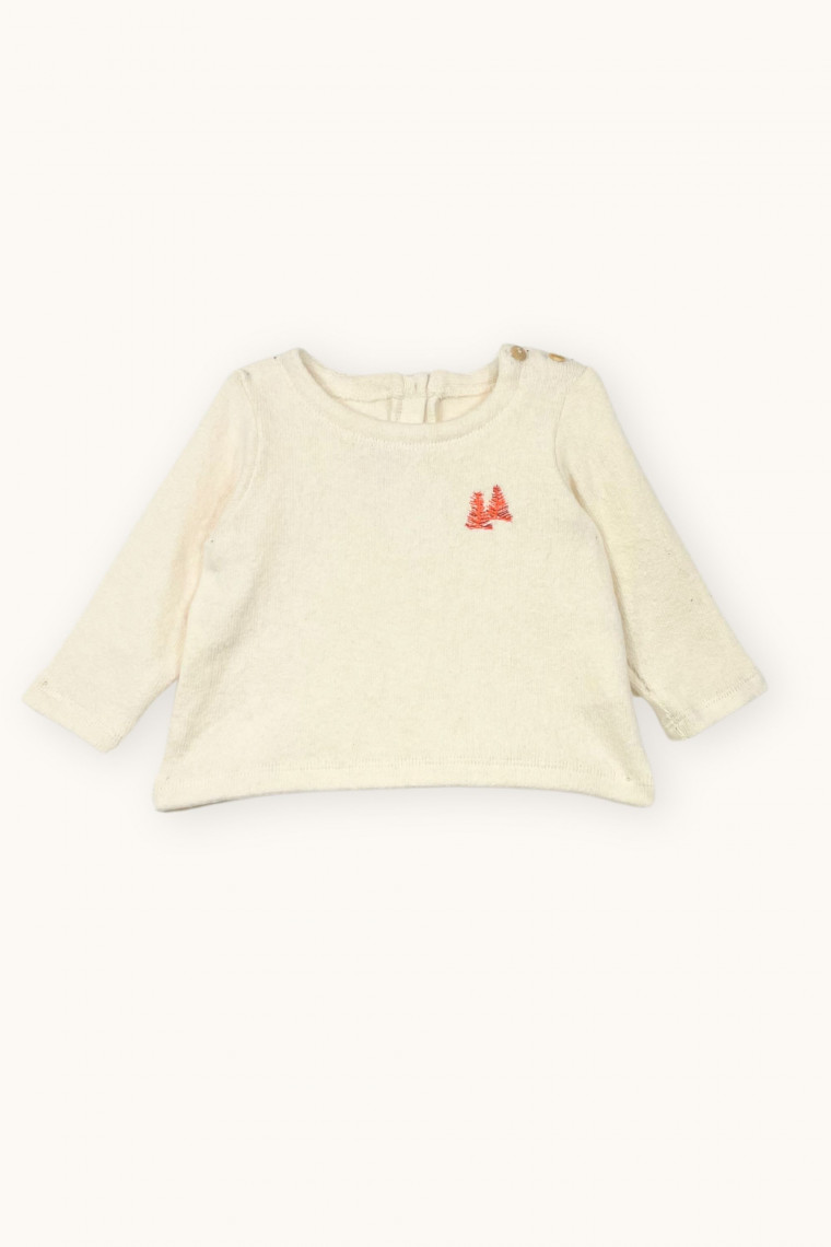 Sweat bébé brodé Orso en jersey molletonné