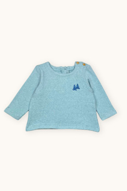 Sweat bébé brodé Orso en jersey molletonné