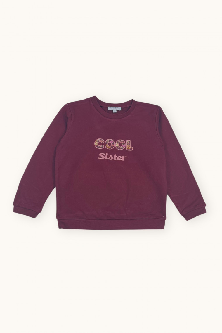 Cool sister baby sweatshirt with Liberty patch