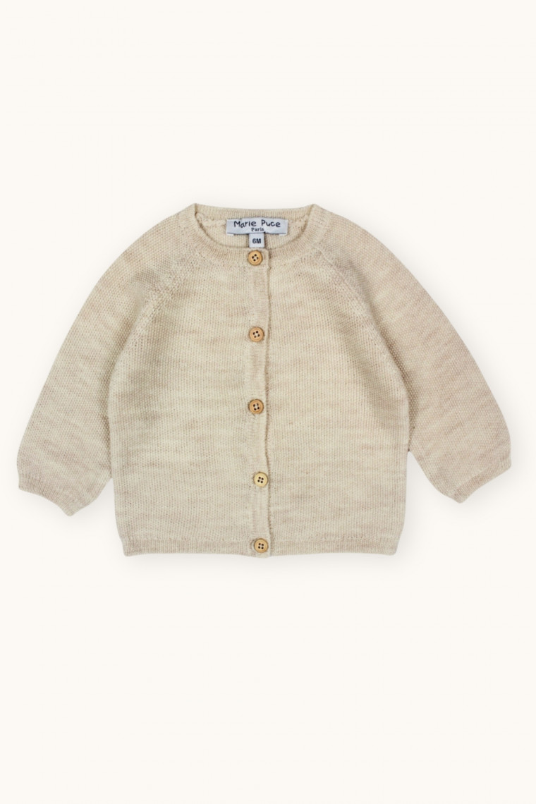 Cardigan bébé Rizette en laine merinos
