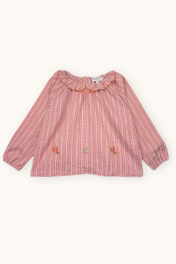Blouse brodée Olympe en vichy