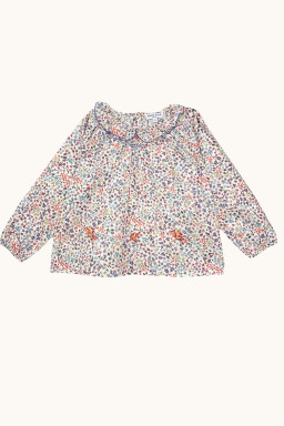 Blouse brodée Olympe en Liberty