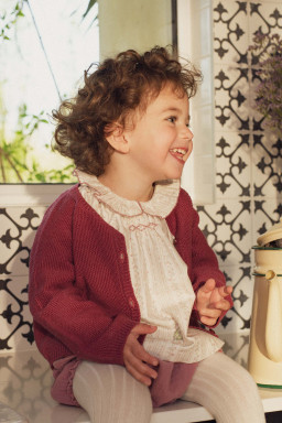 Rizette baby cardigan in merino wool