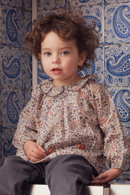 Olympe embroidered baby blouse in Liberty