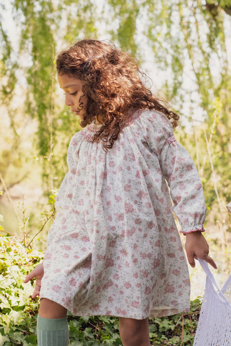 Alexia smocked dress in velvet