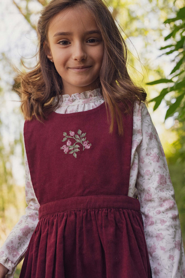 Liz embroidered velvet dress