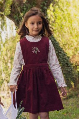 Liz embroidered velvet dress