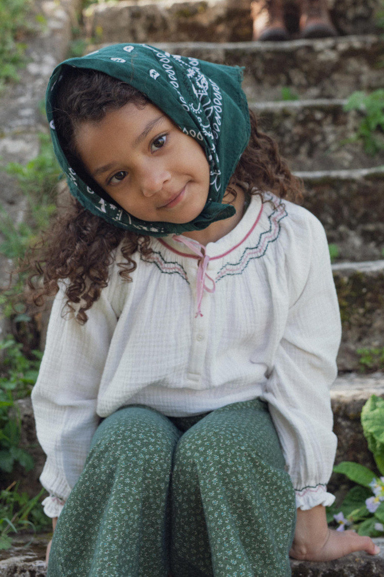 Blouse Aria smockée en double gaze bio