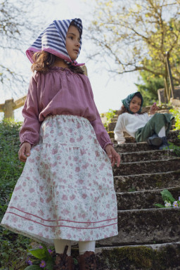 Aria smocked blouse in organic double gauze