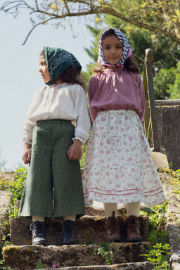 Aria smocked blouse in organic double gauze