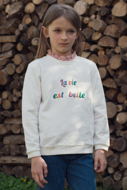Sweat brodé La vie est Belle