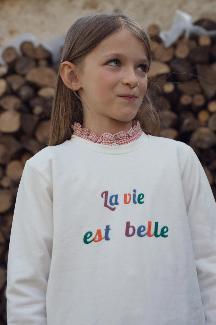 Sweat brodé La vie est Belle
