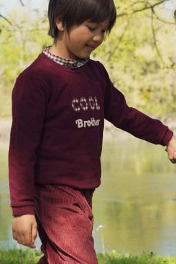 Cool brother  sweatshirt with checks patch