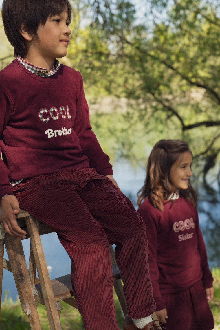 Cool brother  sweatshirt with checks patch