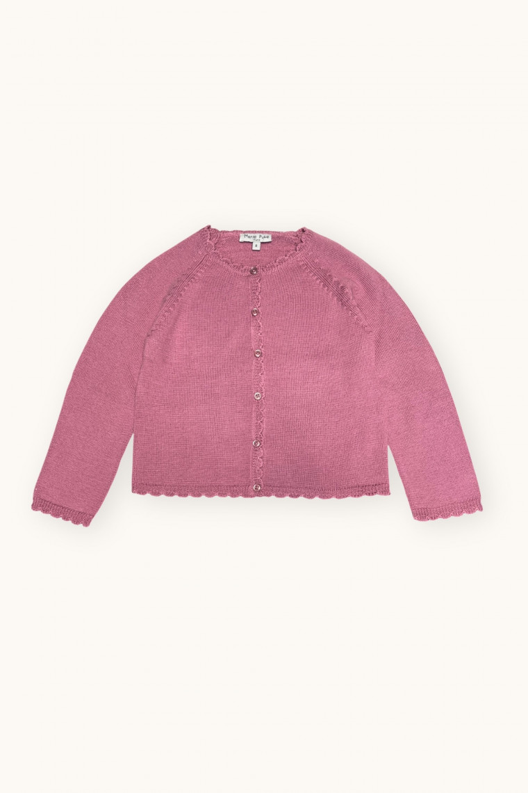 Cardigan Luna festonne en laine merinos