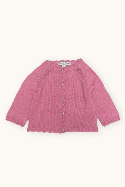 Luna merino scalloped baby cardigan
