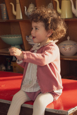 Luna merino scalloped baby cardigan