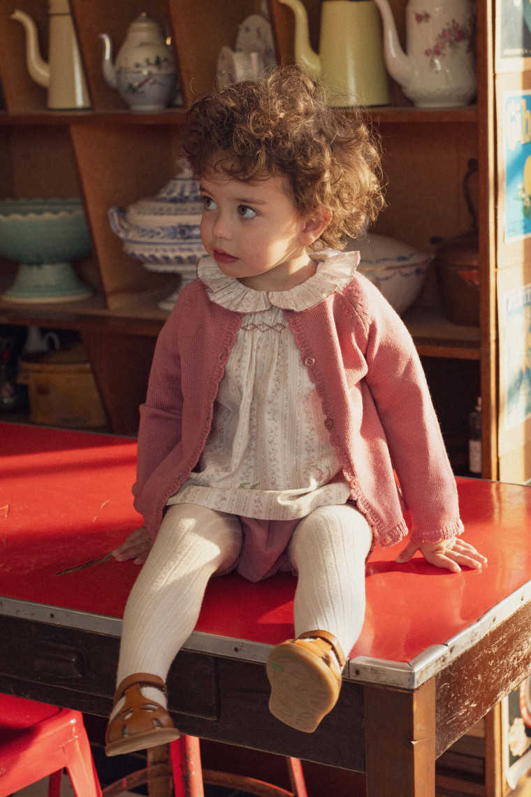 Cardigan bébé Luna festonné merinos