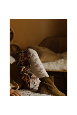 Collants collegien à fleurs