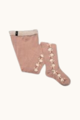Collants collegien à fleurs