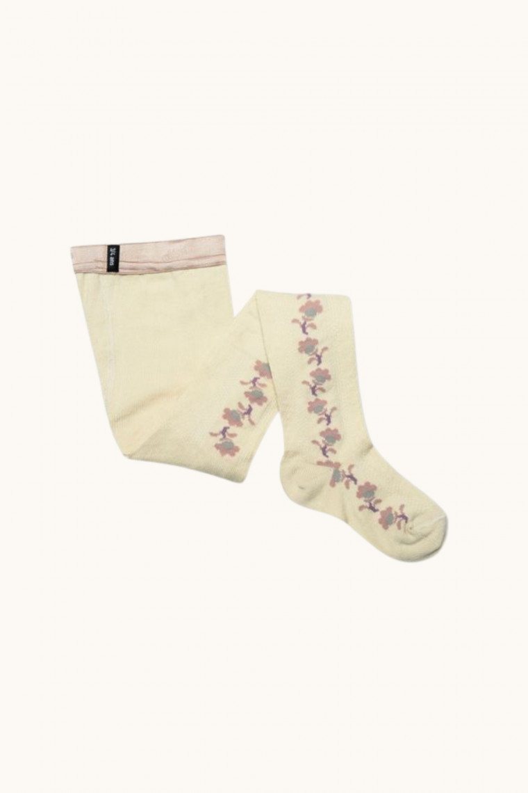 Collants collegien à fleurs