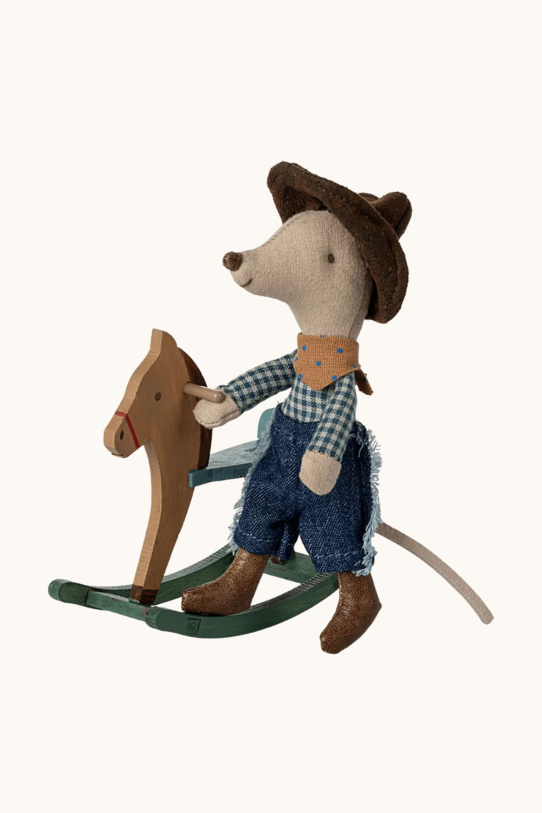 Cowboy mouse and rocking horse Maileg Cowboy mouse and rocking horse Maileg