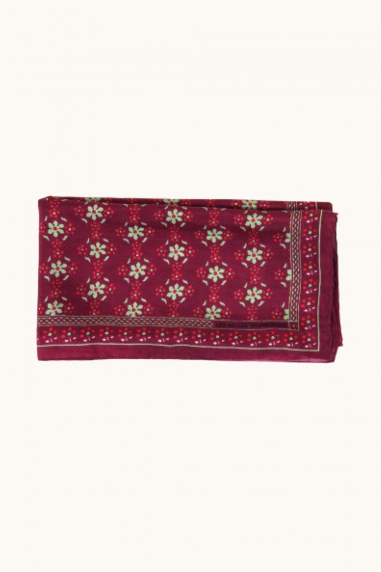Foulard en soie Natasha Bordeaux