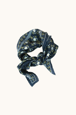 foulard en soie Natasha bleu marine
