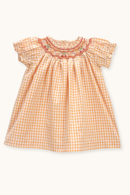 Cherry smocked dress in gingham