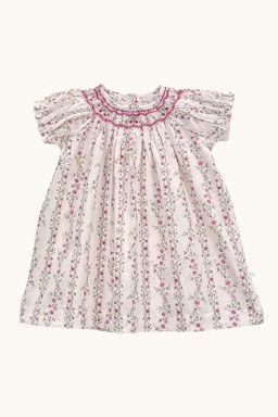 Cherry dress hand-smocked