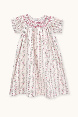 Cherry dress hand-smocked